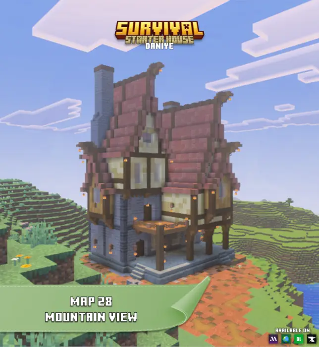 Medieval-style house on a mountain edge
