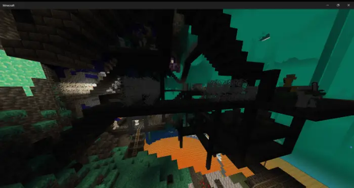 ALT text Underground biomes with lava and structures