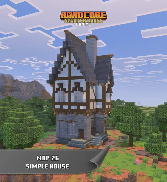 Tall medieval-style starter house in forest.
