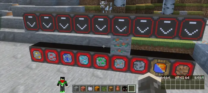 Row of automated resource gathering machines