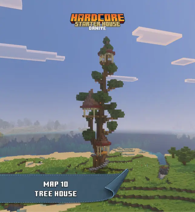 Tall tree house built with natural resources