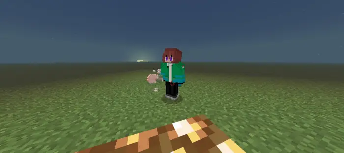 Player holding copper tool in grassy field