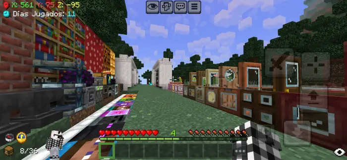 Organized item displays with custom textures