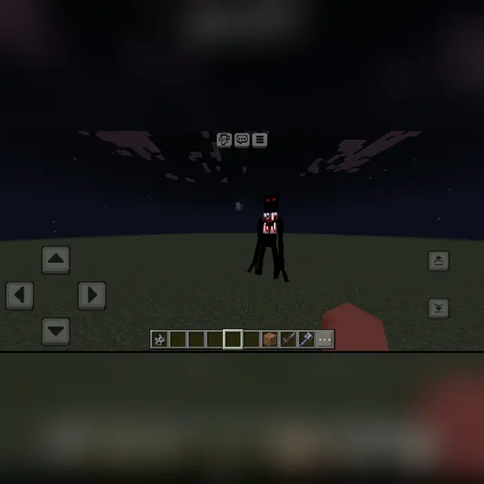 Dark boss mob with red eyes at night.