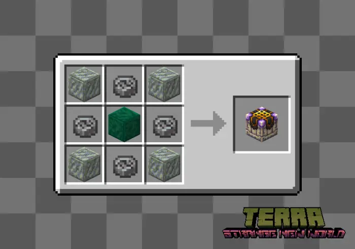 Crafting recipe for a high-tech block
