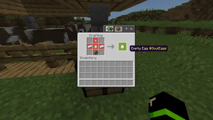 Crafting recipe for a magical mob egg.