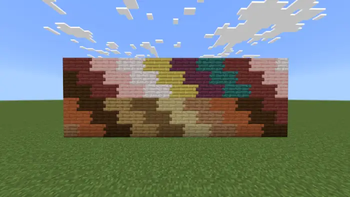 Seamlessly connected colorful block wall