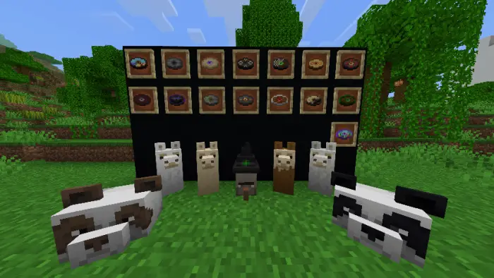 Animals and magical items displayed outdoors