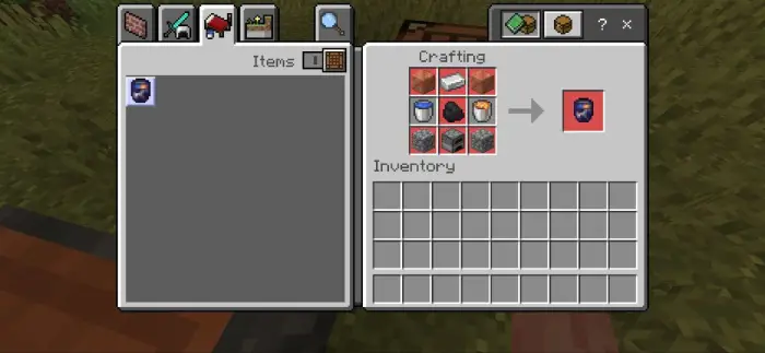 Crafting obsidian with water and lava buckets