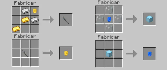 Crafting recipes for Thor-themed items.