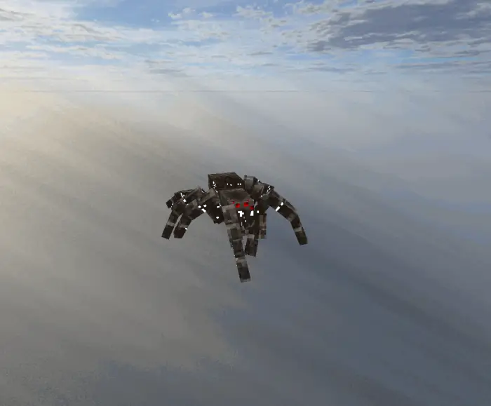 Realistic spider with glowing red eyes