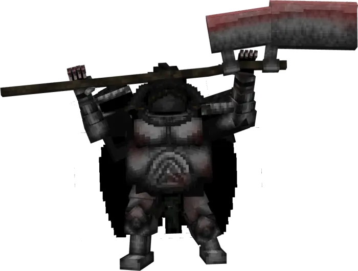 Armored monster wielding a giant cleaver