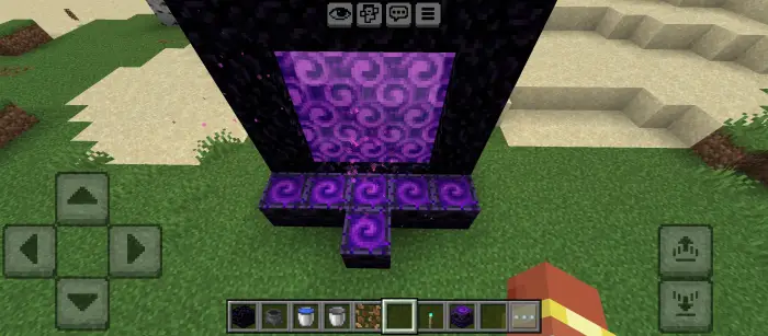 Purple animated portal blocks with swirls