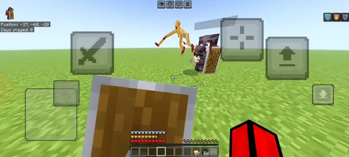Player fights new horror mob on grassy field