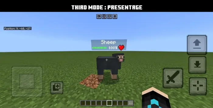 Sheep with health bar displayed above
