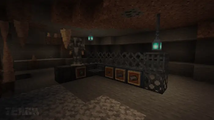 Underground lab with gadgets and metal armor