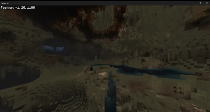Vast underground cave with water streams.