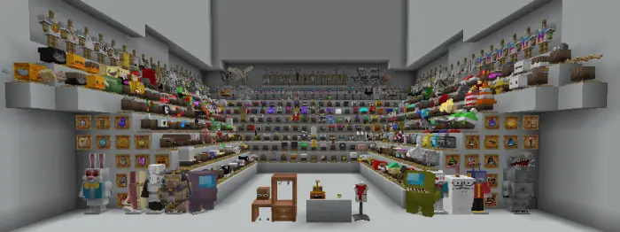 Rows of colorful armor cosmetics on display