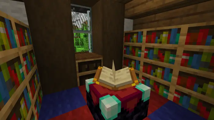 Enchanting room with bookshelves and window