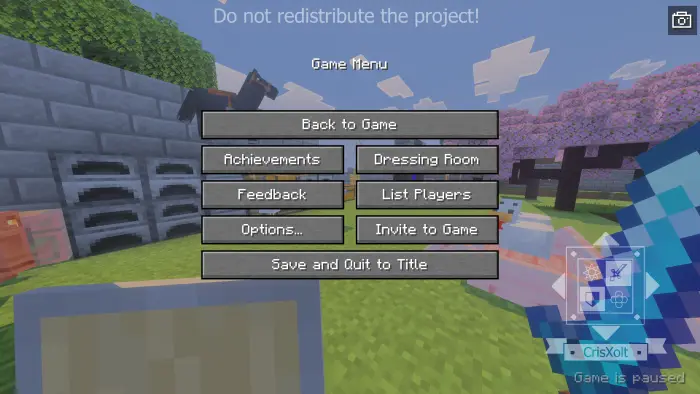 Game menu with UI conversion buttons shown