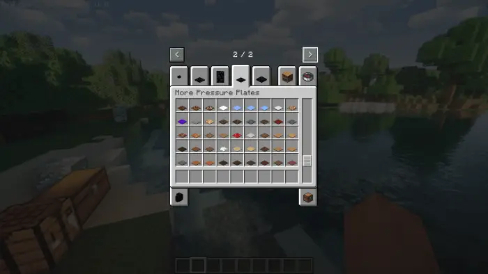Various custom pressure plates in mod menu