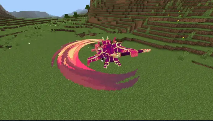 Purple anime creature unleashes energy slash