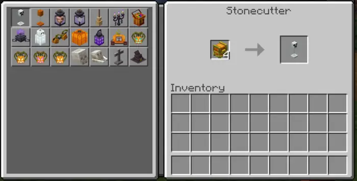 Halloween-themed decorative items menu