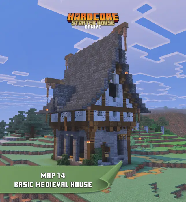 Medieval starter house with steep roof