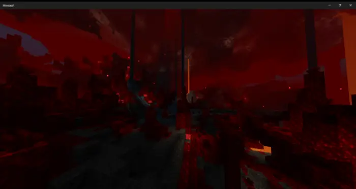 ALT text Dark red cavern with glowing lava flows