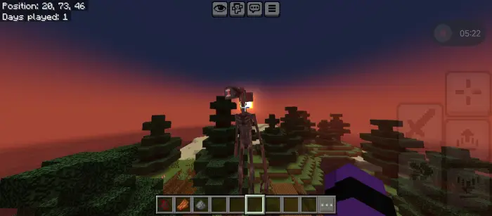 Tall Siren Head boss towers above trees at dusk