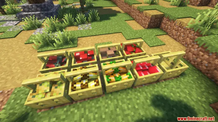 Decorative storage baskets filled with items