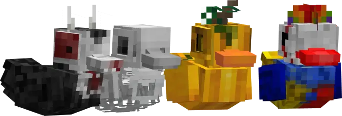 Halloween and clown-themed rubber duck skins