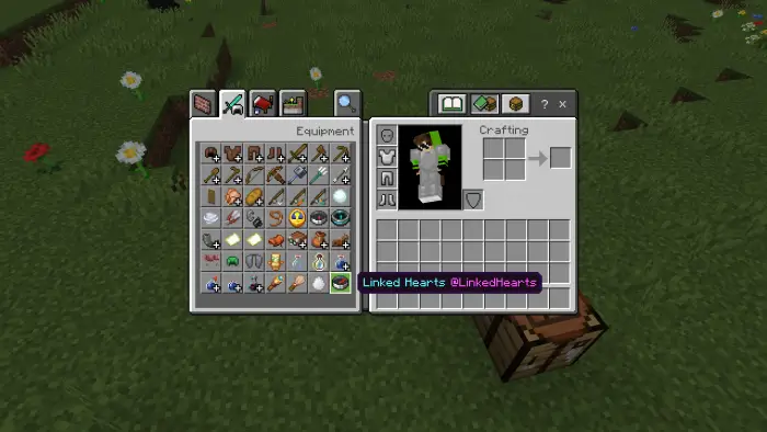 Inventory screen showing Linked Hearts item.
