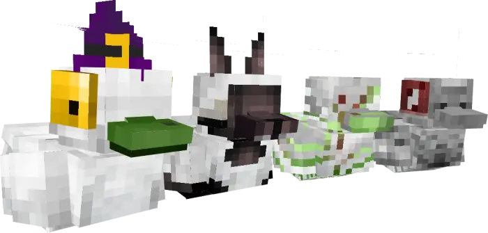 Pixel art rubber ducks with unique costumes