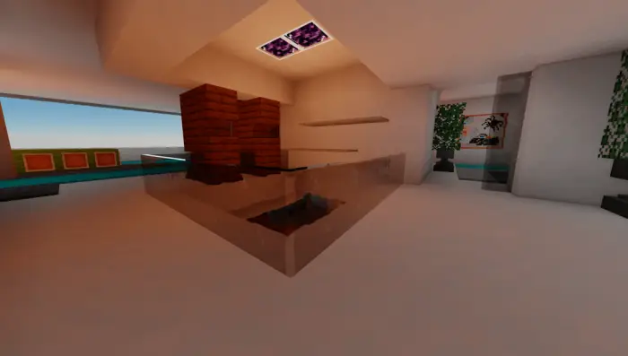 Seamless glass panes in a modern room