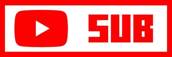 YouTube play button and bold red SUB text