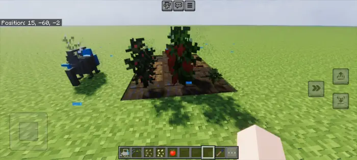 Plants growing on tilled soil with watering can