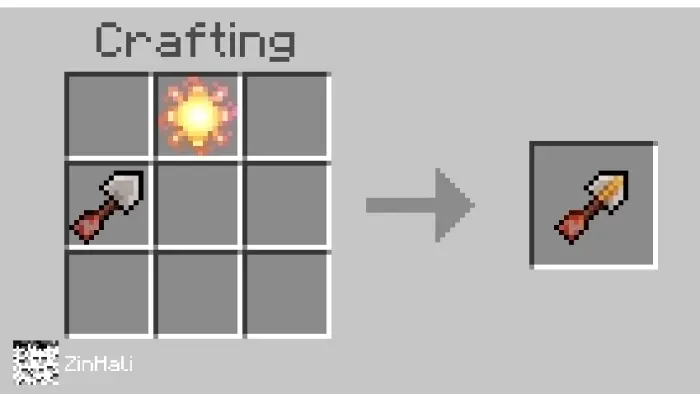 Shovel and sun crafting recipe in-game