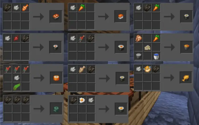 Crafting recipes for custom sushi foods