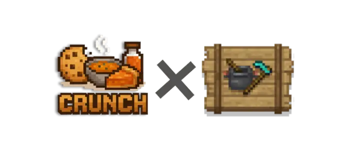 Pixel food and tools addon icons crossing