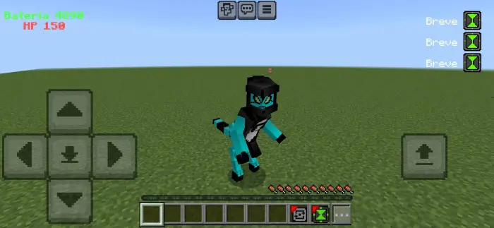 ALT Blue Ben 10 alien character on grass.
