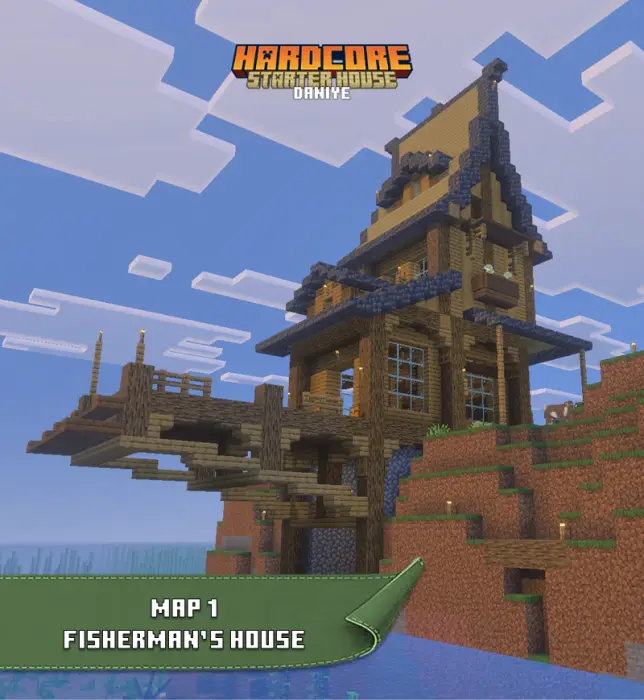 Wooden fishermans house on a cliffside.
