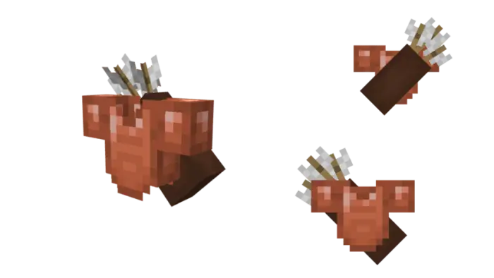 Quiver with arrows attached to chest armor