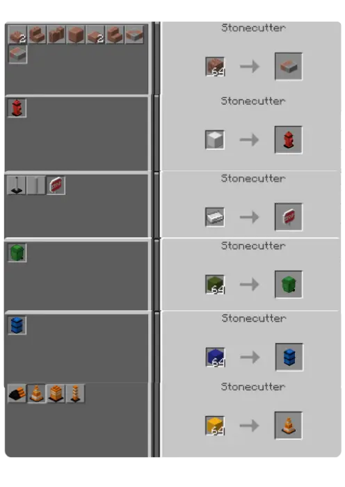 ALT Road blocks and traffic items crafting menu