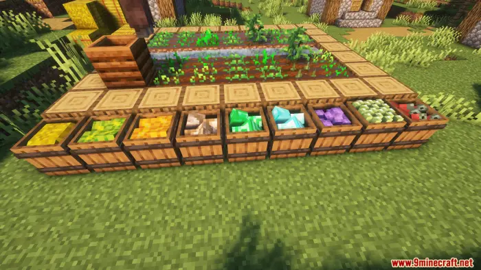 Row of decorative storage barrels outdoors