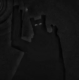 Shadowy horror mob with glowing eyes at night