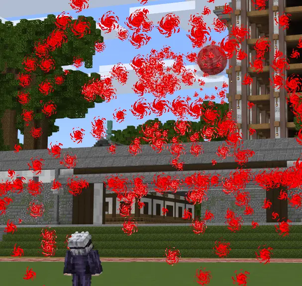 Character unleashes swirling red energy attack