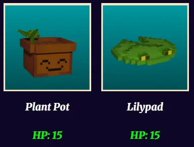 Plant pot and lilypad models with HP 15