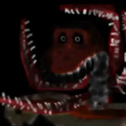 Hostile cave creature with gaping jaws