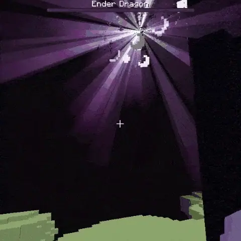 Ender Dragon defeat with purple beams